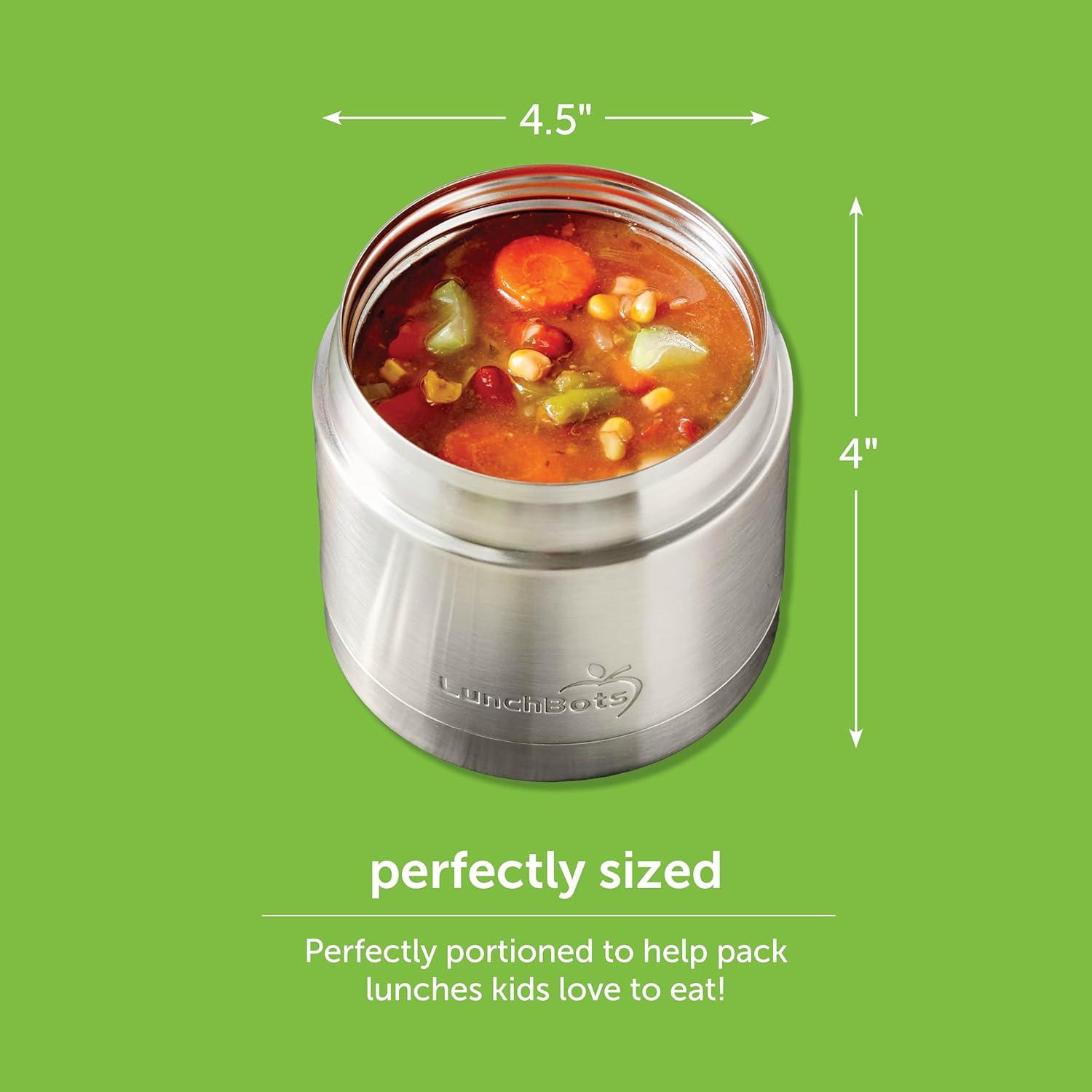 imageLunchBots 12oz Insulated Food Jar Stainless Steel Wide Mouth Container With Vented Lid Keeps Contents Hot or Cold for Hours LeakProof Portable Thermal Food Jar is Ideal for Soup Navy