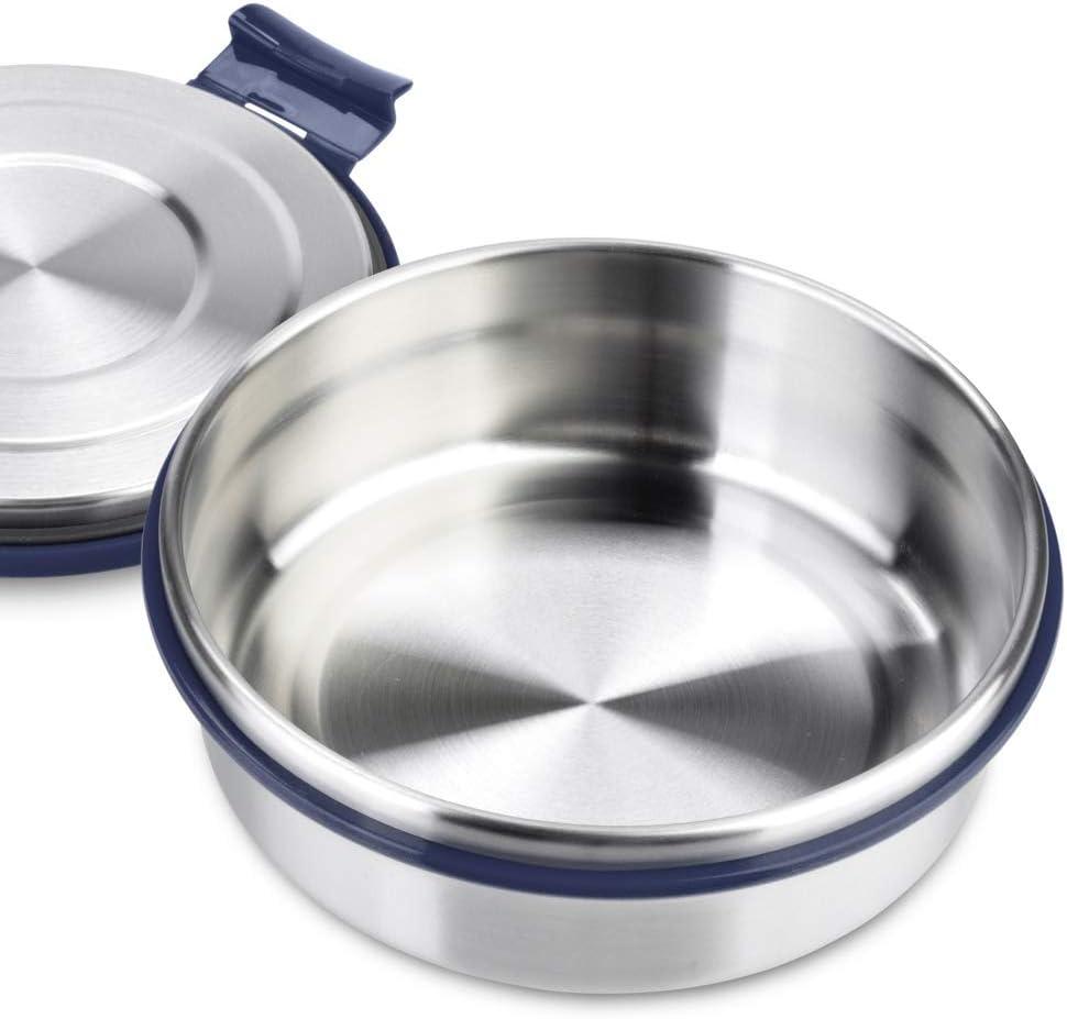 imageLunchBots Salad Bowl Lunch Container 3 Cup Leak Proof Lid Stainless Steel Inside Not Insulated BPA Free Dishwasher Safe Navy 3 cup