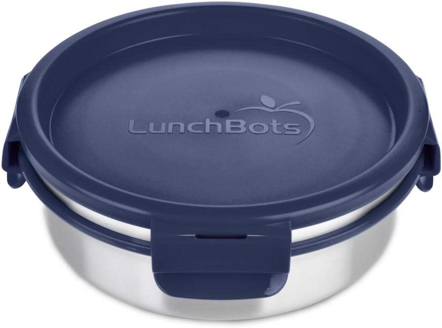 imageLunchBots Salad Bowl Lunch Container 3 Cup Leak Proof Lid Stainless Steel Inside Not Insulated BPA Free Dishwasher Safe Navy 3 cup