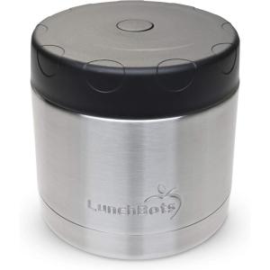 LunchBots 16oz thermos Stainless Steel Wide Mouth – Insulated thermos With Vented Lid – Keeps Food Hot or Cold for Hours – Leak-Proof Portable Thermal Food Jar is Ideal for Soup – 16 ounce – Aqua(Black)