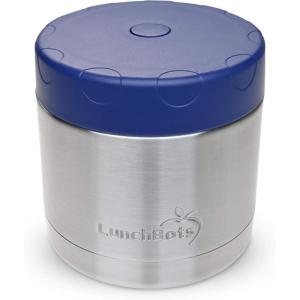 LunchBots 16oz thermos Stainless Steel Wide Mouth – Insulated thermos With Vented Lid – Keeps Food Hot or Cold for Hours – Leak-Proof Portable Thermal Food Jar is Ideal for Soup – 16 ounce – Aqua(Navy)