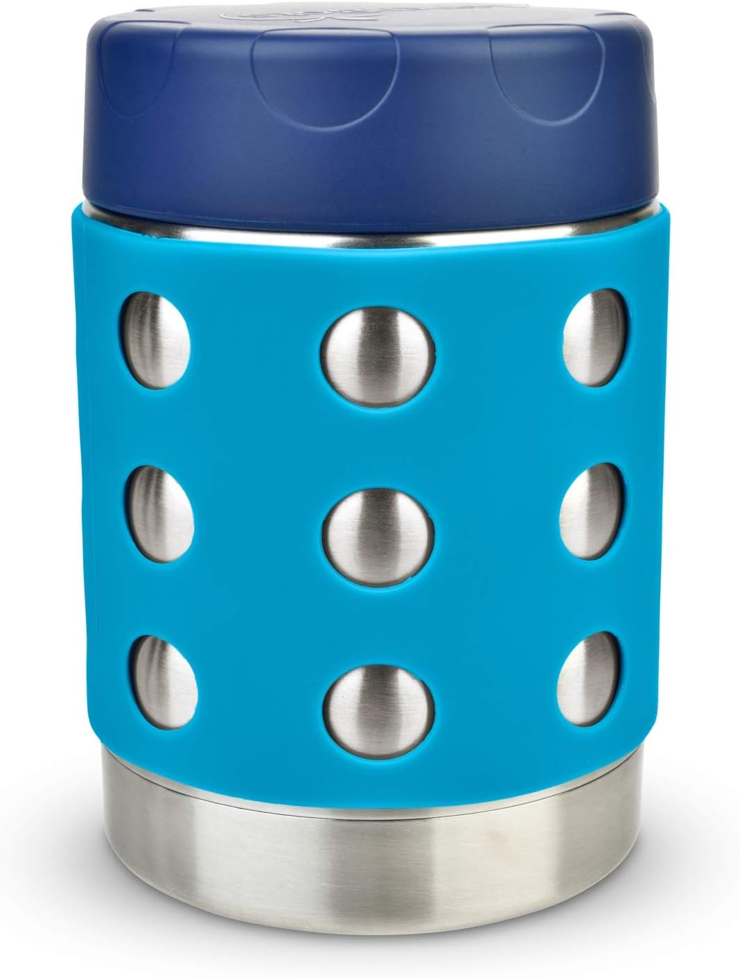 image:imageLunchBots Thermal 8 oz Insulated Stainless Food Jar Aqua DotsAquaNavy