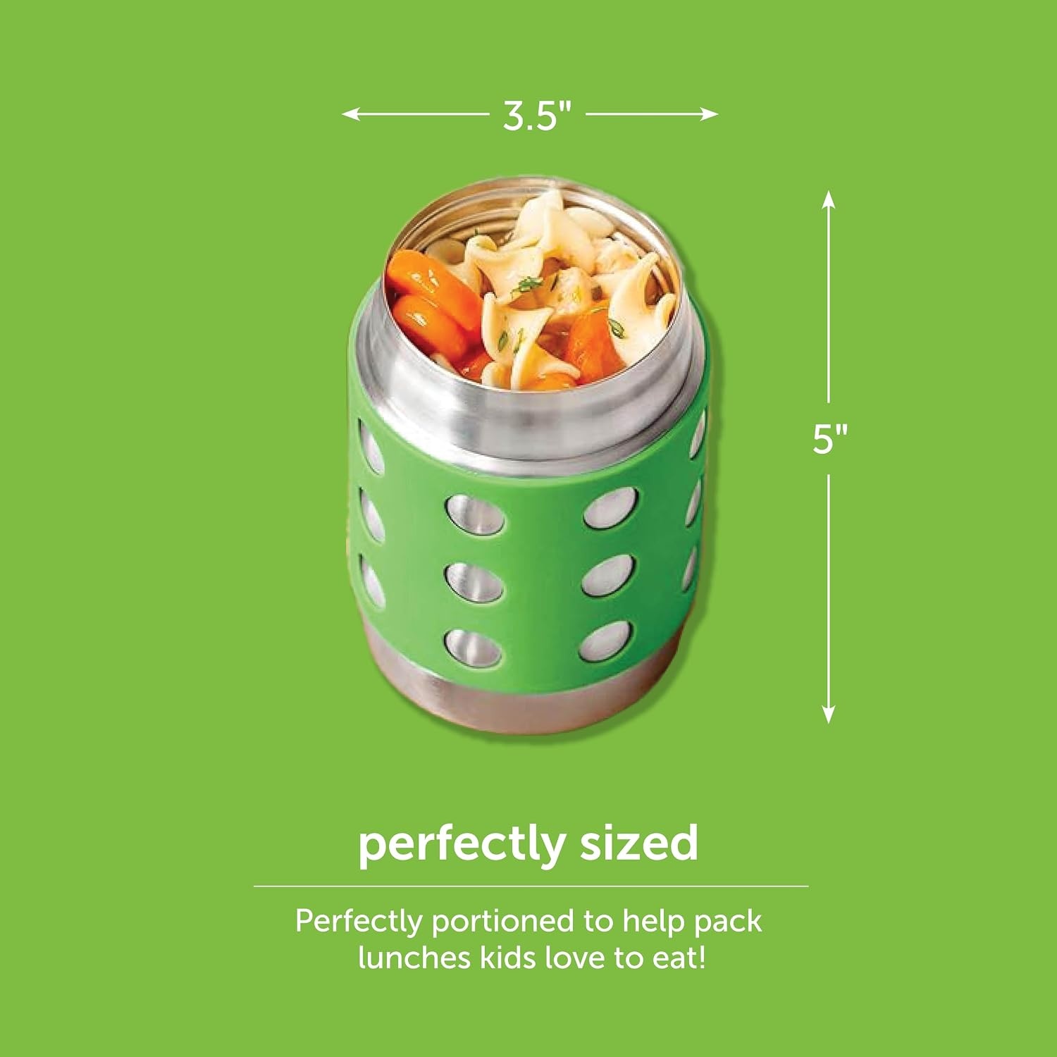 image:imageLunchBots Thermal 8 oz Insulated Stainless Food Jar Aqua DotsGreenNavy