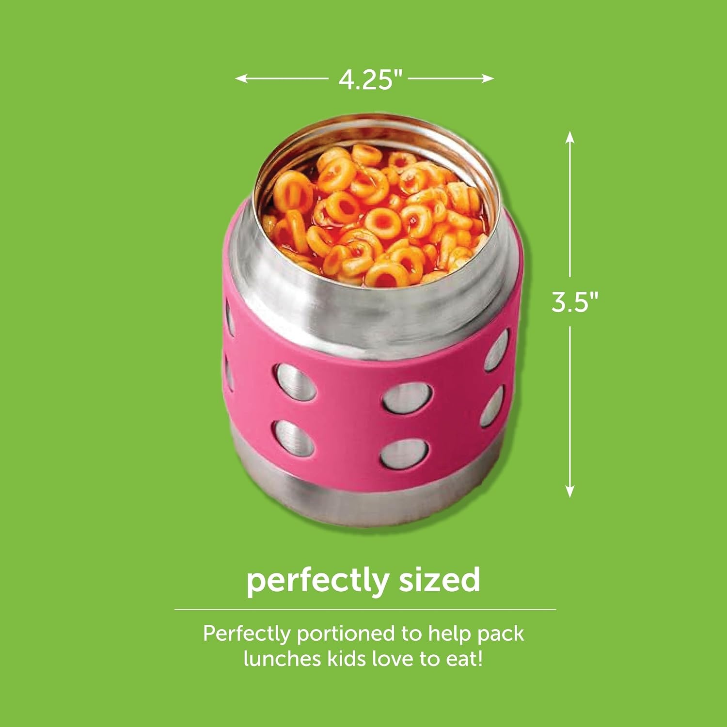 image:imageLunchBots Thermal 8 oz Insulated Stainless Food Jar Aqua DotsPinkNavy