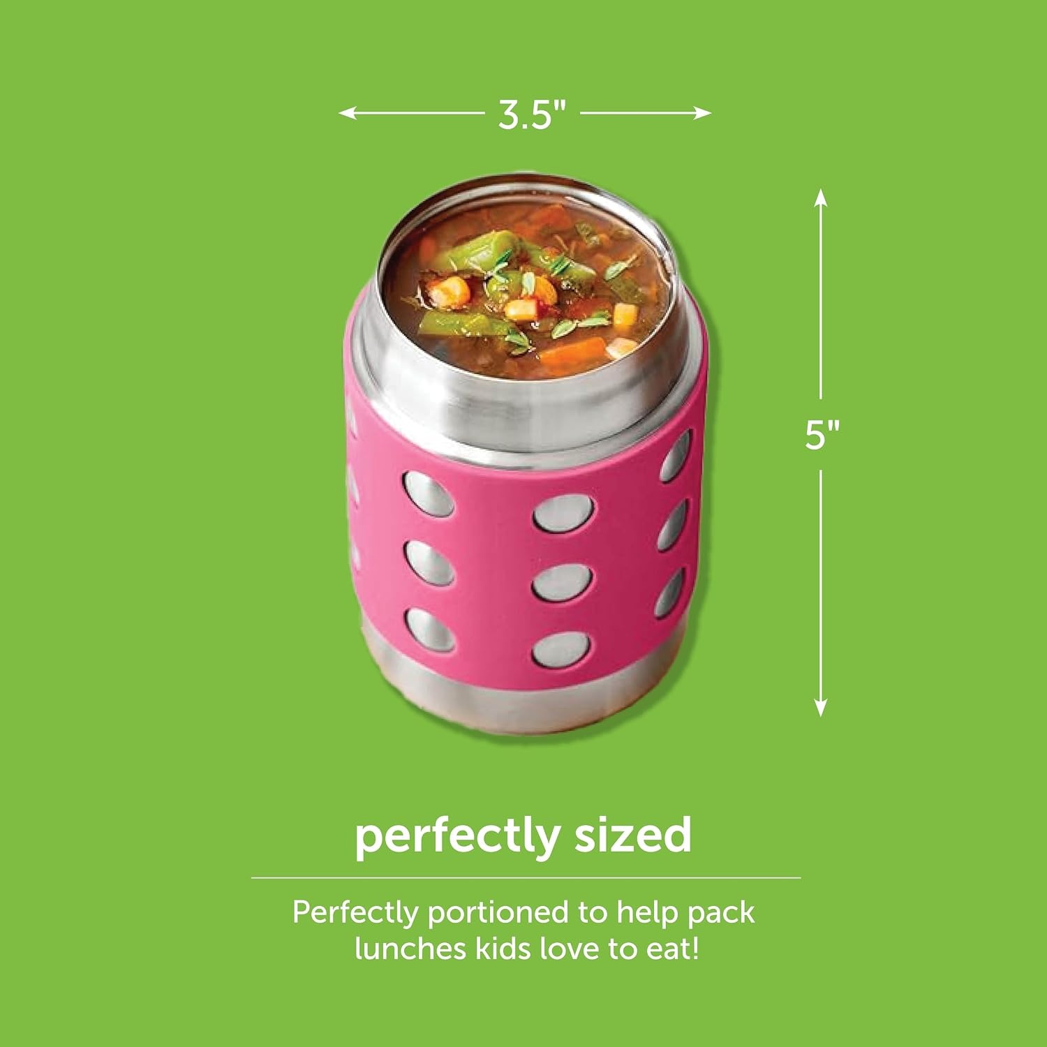 image:imageLunchBots Thermal 8 oz Insulated Stainless Food Jar Aqua DotsPinkNavy