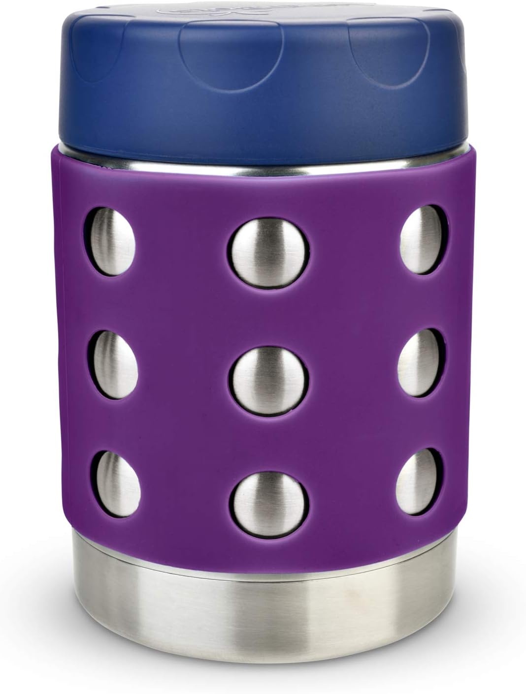 image:imageLunchBots Thermal 8 oz Insulated Stainless Food Jar Aqua DotsPurpleNavy