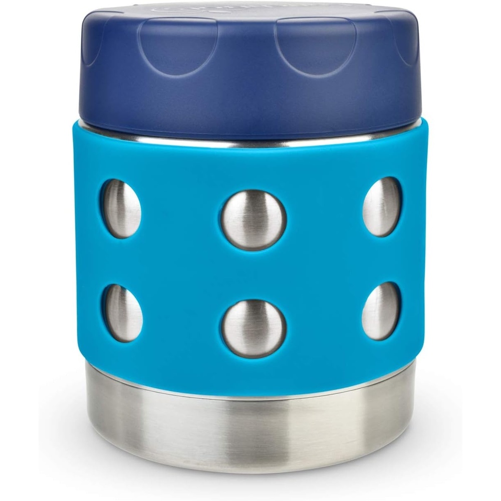 image:imageLunchBots Thermal 8 oz Insulated Stainless Food Jar Aqua DotsAquaNavy