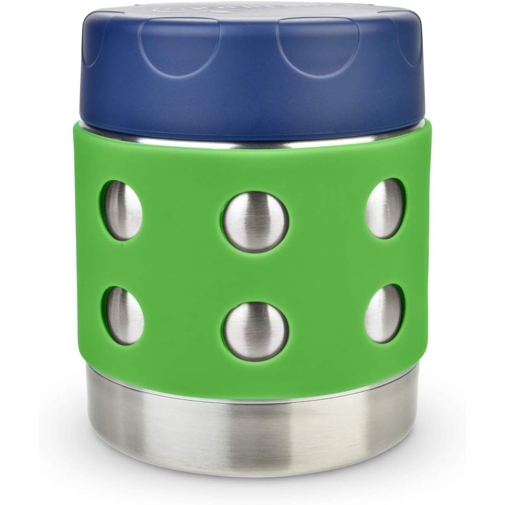image:imageLunchBots Thermal 8 oz Insulated Stainless Food Jar Aqua DotsGreen