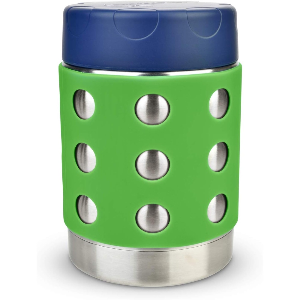 image:imageLunchBots Thermal 8 oz Insulated Stainless Food Jar Aqua DotsGreenNavy