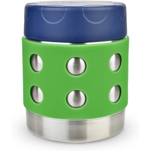 LunchBots Thermal 8 oz Insulated Stainless Food Jar Aqua Dots(Green)
